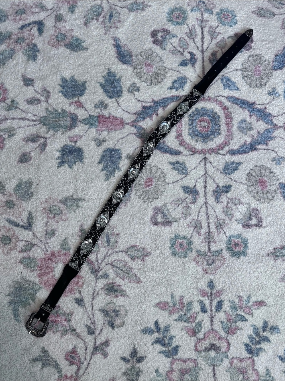 Free People Black Embellished Leather Belt